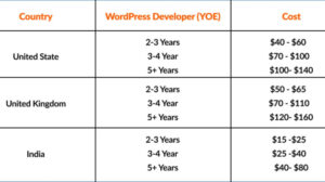 how much does it cost to hire a wordpress develope